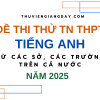 BỘ ĐỀ THI THỬ TN THPT TỪ CÁC TRƯỜNG CHUYÊN VÀ SỞ GIÁO DỤC CẢ NƯỚC – MÔN TIẾNG ANH – NĂM 2025 (Bản word giải chi tiết)