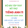 BÀI TẬP TEST BỔ TRỢ TIẾNG ANH 11 GLOBAL SUCCESS FORM MỚI 2025-2056 CẢ NĂM WORD CÓ NGHE GIẢI CHI TIẾT