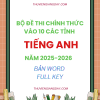 BỘ ĐỀ THI CHÍNH THỨC VÀO 10 MÔN TIẾNG ANH CÁC TỈNH THÀNH PHỐ NĂM 2025-2026 BẢN WORD CÓ ĐÁP ÁN