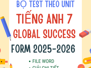 BỘ TEST THEO UNIT TIẾNG ANH 7 GLOBAL SUCCESS FORM MỚI 2025-2026