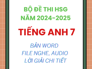 BỘ TỔNG HỢP ĐỀ THI HSG TIẾNG ANH 7 CÁC TỈNH NĂM 2024 - 2025