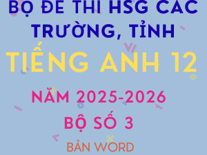 ĐỀ THI HSG TIẾNG ANH 12 CÁC TRƯỜNG TỈNH NĂM 2026