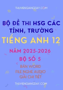 Bộ tổng hợp đề thi HSG Tiếng Anh 12 năm 2026 các tỉnh trường 30 đề file Word giải chi tiết bồi dưỡng học sinh giỏi