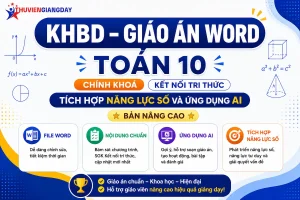 Banner đồ họa giới thiệu bộ tài liệu Kế hoạch bài dạy giáo án Word Toán 10 Kết nối tri thức tích hợp năng lực số và ứng dụng AI bản nâng cao.