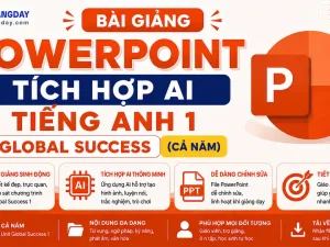 Bài giảng PowerPoint tích hợp AI Tiếng Anh 1 Global Success kết nối tri thức cả năm