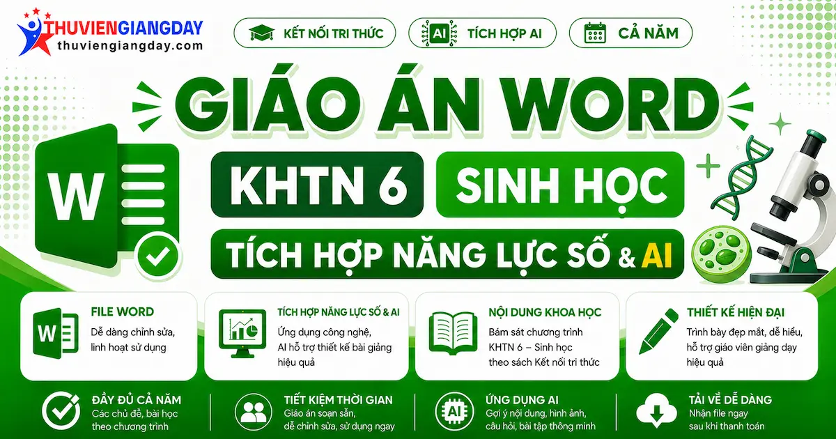 Giáo án KHTN 6 Sinh học tích hợp năng lực số Giáo án KHTN 6 Sinh học tích hợp năng lực số và AI bộ Kết nối tri thức cả năm