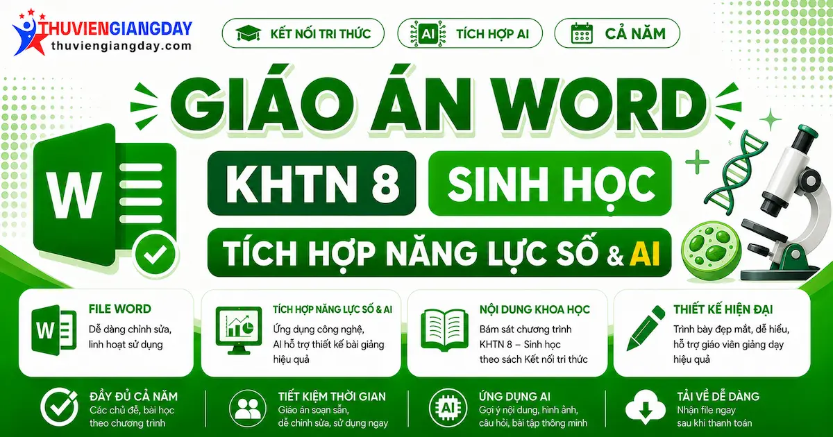 Giáo án KHTN 8 Sinh học tích hợp năng lực số Giáo án KHTN 8 Sinh học tích hợp năng lực số và AI bộ Kết nối tri thức cả năm
