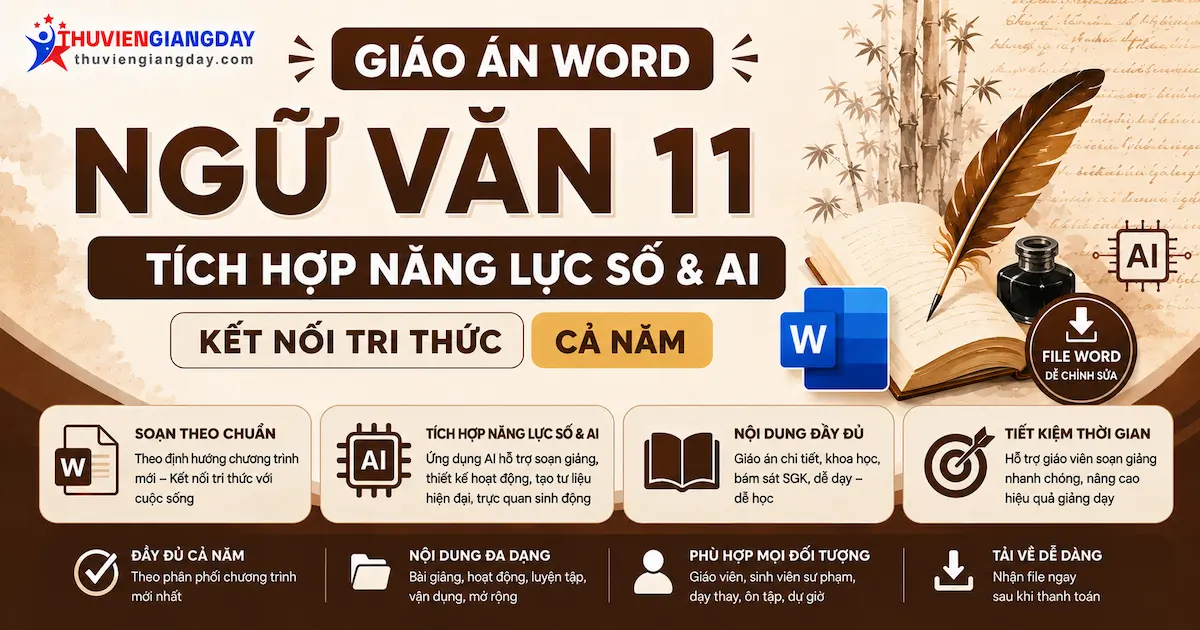 Giáo án Ngữ văn 11 tích hợp năng lực số Giáo án Ngữ văn 11 tích hợp năng lực số và AI bộ Kết nối tri thức file Word