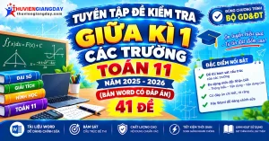 Tuyển tập đề kiểm tra giữa kì 1 Toán 11 các trường file Word có đáp án