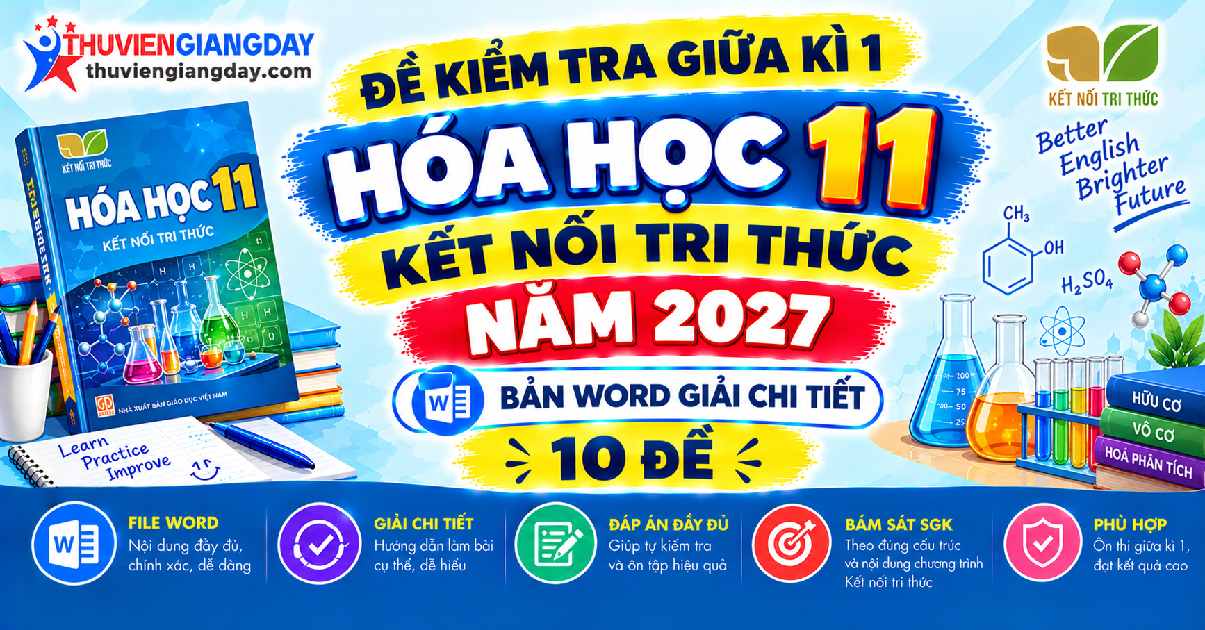 đề kiểm tra giữa kì 1 hóa học 11 kết nối tri thức Bộ đề kiểm tra giữa kì 1 hóa học 11 kết nối tri thức bản Word chuẩn ma trận 4 phần