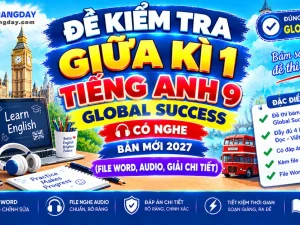 Bộ đề kiểm tra giữa kì 1 tiếng anh 9 global success có nghe bản Word giải chi tiết